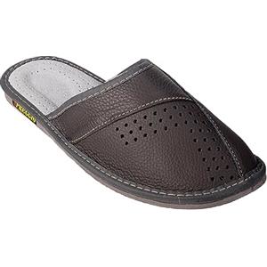 APREGGIO - Pantofole Da Uomo In Pelle - Pantofole In Pelle - Ciabatte Da Uomo - Ciabatte Da Casa Uomo - Slipper - Nero - Taglia 46 EU