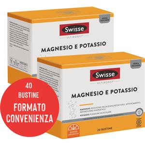 Swisse Magnesio & Potassio - Integratore in Bustine Gusto Arancia, 20 Bustine Bipack