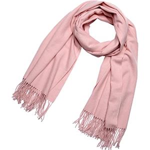 DonDon Sciarpa Donna Invernale Sciarpa die lana grande Scialle Inverno calda e morbida 200 x 70 cm - Rosa polveroso