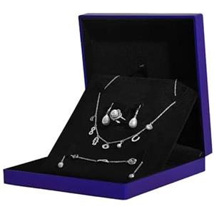 AfitLulu Set di 4 Pezzi Porta Gioielli Peluche Flip Up Gioielli da Viaggio da Donna Organizzatore da Ragazza Custodia Piccola da Gioielleria per Anelli Orecchini Collane Bracciali (Blu)
