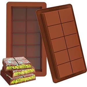 Webake Stampo per Torrone Silicone 2 pezzi Stampo Cioccolato Tavoletta Stampo Cioccolatini profondo