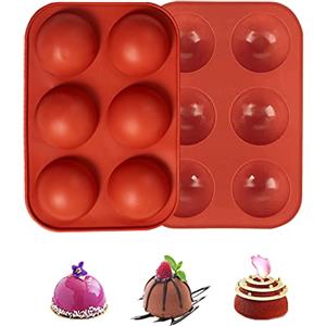 duoyif Stampo In Silicone Semisfera 6Cavità Ø5cm Stampo Di Cioccolato Semisfera Grande Stampo Da Forno a Sfera Stampo Per Sfera Di Cioccolato Stampo Per Mousse a Cupola Gelatina Torte Sapone 2Pezzi