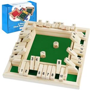 Audasi Shut The Box 2-4 Giocatori Giochi Classico Gioco Da Tavolo In Legno Con Dadi A 4 Facce 10 Numeri Giochi Matematici Per Bambini Giochi Da Tavolo Giochi Di Dadi Giochi Da Bar Tradizionali