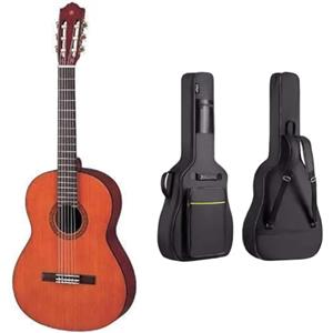 Yamaha CS40II Chitarra Classica 3/4, Chitarra in Legno, 6 Corde in Nylon, Naturale & CAHAYA Custodia Chitarra Borsa per Chitarra Classica o Chitarra Acustica Impermeabile in Tessuto Oxford (Nero)