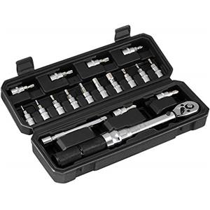 IPARTS EXPERT Chiave Dinamometrica 1/4, 2-20 Nm Chiavi Dinamometriche, 18 Pezzi Set di Manutenzione per Moto e Bici con Cricchetto Chiave, Barra di Estensione