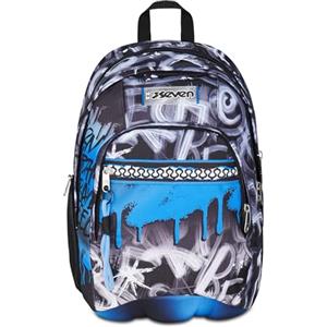 Seven Zaino Scuola Dual, Grigio Azzuro, Doppio Scomparto Da 31 L, Con Tasca Per PC, Tasca Per Borraccia e Tasca Con Organizer, Scuola Media e Superiore, Zaino Ragazzo