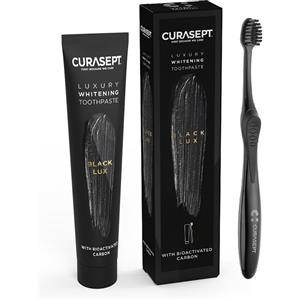 Curasept Luxury Black Lux - Dentifricio Sbiancante al Carbone Bioattivo e Spazzolino - 75 ml