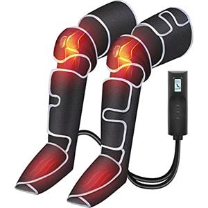COMFIER Massaggiatore per gambe, a compressione, al polpaccio, con calore, regali per uomini, 3 impostazioni di calore e 3 intensità, nero