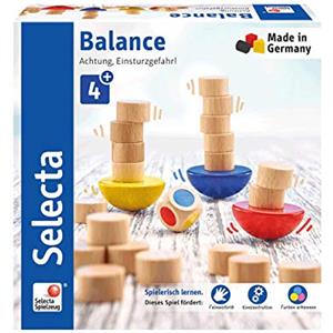 Selecta - Giocattolo per equilibrio, con cubi e da impilare, 63001