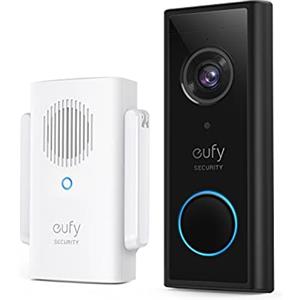 eufy Security, videocitofono wireless (a batteria) con 2K HD, 0 costi mensili, tecnologia IA integrata per rilevamento della presenza di esseri umani, audio bidirezionale, auto-installazione semplice