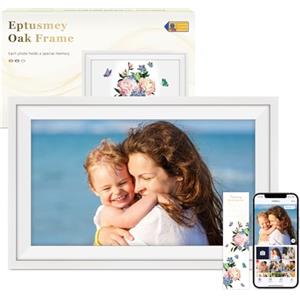 Eptusmey Cornice Digitale WiFi 15,6 Pollici, Grande Cornice Fotografica Digitale con Memoria 32 GB, Touchscreen IPS HD 1920 x 1080, Invia Foto/Video Tramite Uhale, Regalo per Amici e Familiari