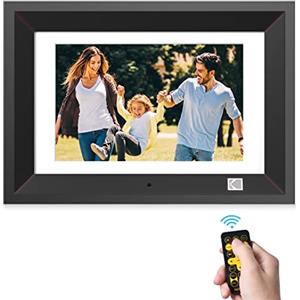 KODAK Cornice Digitale Foto 10 Pollici con Telecomando, 8GB di Memoria Interna, HD 1280*800 IPS Elettronica Cornice Legno con Auto-rotazione, Automatic Switch,Miglior Regalo per Amici/Famiglia/Anziani