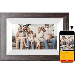 KODAK Cornice Digitale WiFi Cornice Foto Digitale, 7 Pollici HD IPS Touchscreen, Legno Cornici Elettronica con 32GB di Memoria, Portafoto Digitale Condivisione di Foto/Video via APP o Cavo di USB C