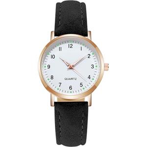 AOOSU Orologio Da Donna, Orologio Al Quarzo Analogico, Orologio Da Polso per Donna Orologio Da Classico Business Casual Cinturino per Oorologio Satinato (Nero)
