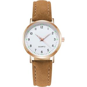 AOOSU Orologio Da Donna, Orologio Al Quarzo Analogico, Orologio Da Polso per Donna Orologio Da Classico Business Casual Cinturino per Oorologio Satinato (Marrone)
