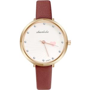OFFCUP Orologio Da Donna, Orologio Al Quarzo Analogico, Orologio Da Polso per Donna Orologio Da Donna Analogico Al Quarzo Classico Business Casual Pelle (Rosso)
