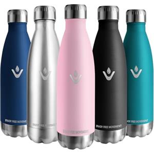 Jiobbo Vikaster Bottiglia termica, 500ml Borraccia, Borraccia acciaio inox Mantiene Caldo per 12 Ore/Freddo 24 Ore, Borracce Senza Perdite, Borraccia Adatto Bambini, Adulto, Scuola, Outdoor