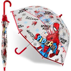 Marvel Ombrello Pioggia - Spiderman Avengers Ombrello Trasparente per Bambino Ombrelli Da Pioggia a Cupola Anti UV Regalo Avengers (Multicolore Spiderman)