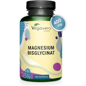 Vegavero Magnesio Bisglicinato | 400 mg di Magnesium Elementare | Altamente Biodisponibile | Contro Stanchezza e Affaticamento | Certificato in Laboratorio | Vegavero®