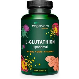 Vegavero Glutatione Liposomiale e Ridotto | Con NAC, Vitamina C, MSM, Glicina e Cardo Mariano | Antiossidante, Disintossicante, Immunostimolante | 90 Capsule | Vegano e Senza Additivi | Vegavero®
