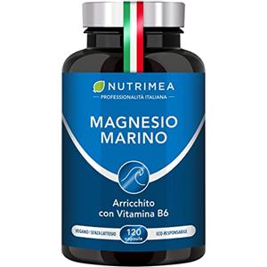 Laboratoires Nutrimea Magnesio Marino | Con Vitamina B6 | Contro Stanchezza e Stress | Aumenta le Funzioni Cognitive | Contro i Disturbi del Sonno | Senza Glutine e Lattosio | Vegano | 120 Capsule | Nutrimea