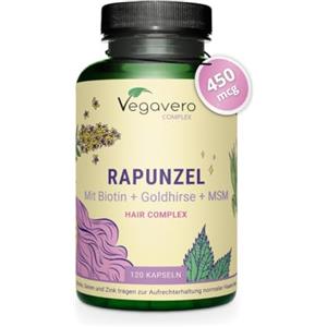 Vegavero Integratore per Capelli | Biotina, Zinco, Selenio e Vitamine B | Rinforzante per il Benessere di Chioma e Unghie | Vegan | 120 Capsule | Senza Additivi | No OGM | Vegavero®