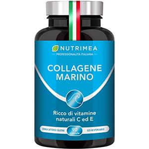 Laboratoires Nutrimea Collagene Marino Idrolizzato Puro | 900 mg | Con Vitamine A, C ed E | Pelle e Articolazioni | 90 Capsule | Nutrimea