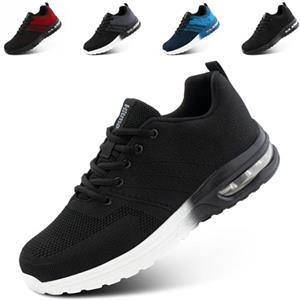 Hitmars Scarpe Running Uomo Sportive Scarpe da Ginnastica da Donna Sneaker da Corsa Camminata Fitness Jogging Comode Outdoor Nero-Bianco EU 41