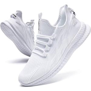 IVQDZL Scarpe Uomo Ginnastica Eleganti Running Trekking Scarpe Palestra Corsa Comode Tennis Sportive Lavoro Casual Sneakers Uomo Bianche 42 EU
