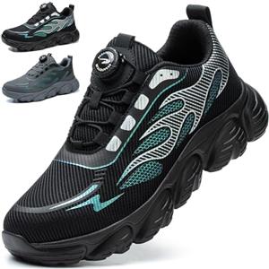 Mitudidi Scarpe Antinfortunistica Uomo Scarpe Lavoro Uomo Unisex Scarpe Antinfortunistiche Leggere Leggere Resistenza all'impatto comodità Comode Antiscivolo Nero 45 EU