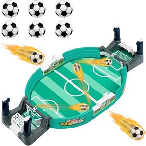 VingaHouse Calcio Balilla Bambini, Mini Giochi da Calcio Balilla, Gioco da Calcio Balilla Interattivo con 6 Palline, Tavoli da Calcio Balilla Portatili e Leggeri Feste Regali per Bambini di 4 Anni [Verde-Grigio]