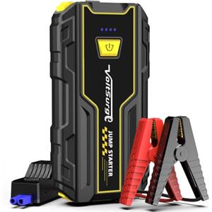 VoltSurge Avviatore Batteria Auto, 3000A Portatile Avviatore di Emergenza per Auto/Moto (per Motori Fino a 7.5L Benzina/5.0L Diesel) 12V Booster Avviamento con Torcia a LED