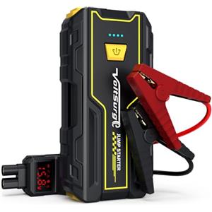 VoltSurge Avviatore Batteria Auto, 4000A Portatile Avviatore Emergenza per Auto, Booster Avviamento Per Motori a Benzina Fino a 7.0L Ges o 5.5L Diesel 12V Jump Starter, Torcia a LED