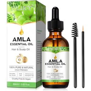 FSLHCY Amla Hair Oil, 60ML Olio di Amla per Capelli Stimolano la Crescita dei Capelli, Nutre Il Cuoio Capelluto Dona Radici Rinforzate e Capelli Forti, Per Capelli Secchi e Danneggiati (1)