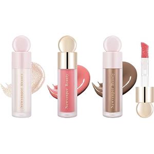 Newvenper Contour+ highlighter+ Fard per il viso con pennello per il viso, blush liquido, Illuminante Viso liquido highlighter Liquid Contour