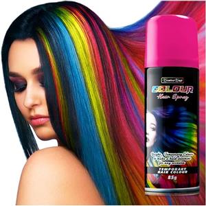 KreativeKraft Spray Colore Temporaneo per Capelli, Bomboletta Lacca Colorata per Capelli, 200ml (Rosa)