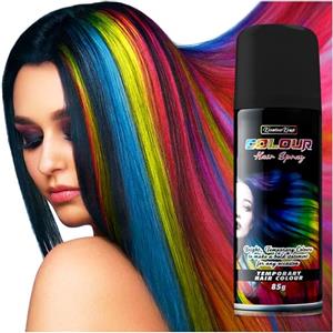 KreativeKraft Spray Colore Temporaneo per Capelli, Bomboletta Lacca Colorata per Capelli, 200ml (Nero)