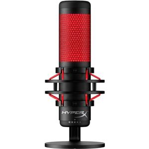 HyperX QuadCast, Microfono da Gaming, USB a condensatore, Anti-Vibrazione, FiltroPop, Indicatore LED, Sensore Tap-To-Mute, Jack Audio, Streaming, Discord, TeamSpeack, per PC, PS5, PS4, Mac, Rosso/Nero
