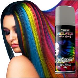 KreativeKraft Spray Colore Temporaneo per Capelli, Bomboletta Lacca Colorata per Capelli, 200ml (Argento)