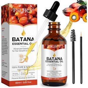 FSLHCY Batana Oil for Hair Growth 60ML Olio di Batana per Capelli Secchi e Danneggiati, Stimolano la Crescita dei Capelli, Nutrono Il Cuoio Capelluto Per Sopracciglia E Ciglia, Cura Della Pelle (60ML)