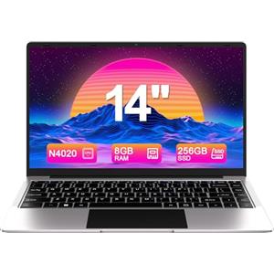 bvate 2025 PC Portatile 14 Pollici Computer Portatile 8GB RAM 256GB SSD RPM 600 Notebook Celeron Fino a 2.8Ghz Laptop Win 11 con Mouse Wireless & Adesivi per Tastiera Italiana-Silver