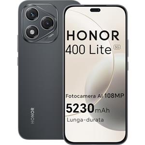 HONOR 400 Lite 5G Smartphone,8GB RAM 256GB Memoria Dual SIM NFC, 5230 mAh,108MP con pulsante AI telefono Android 15, 6.7 pollici AMOLED Eye-Care Display, IP65&SGS, Velvet Black [Versione italiana]