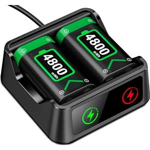 HELLCOOL Batteria per controller Xbox One/Series X&S da 4800 mWh ad alta capacità, compatibile con Xbox Series X&S/Xbox One S/X/Elite Controller Skins