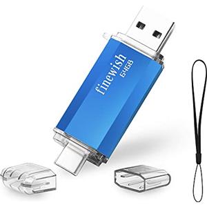 Geweo Chiavetta USB Tipo C 64 GB, 2 in 1 Type C Penna 64 giga USB C Pen Drive 64GB per PC/New MacBook/Tablet/Smartphone Huawei, Samsung, Xiaomi (Blu)