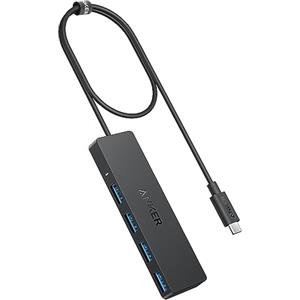 Anker hub usb c, Adattore con 4 porte USB 3.0, OTG ultrasottile da 5 Gbps, Cavo 60 cm, per MacBook, Mac Pro, Mac mini, iMac, Surface Pro, XPS, PC, unità flash, HDD mobile (ricarica non supportata)