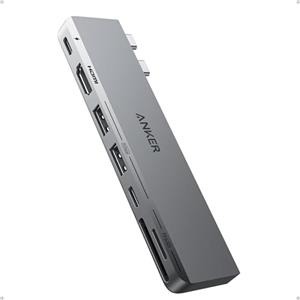 Anker 547 Hub USB C e 2 porte dati USB A (7-in-2), compatibile con porta USB C Thunderbolt 4, HDMI 4K, per MacBook Pro 13 pollici, MacBook Air M1/ M2 e altro ancora