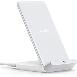 Anker Caricatore Wireless iPhone PowerWave Stand 10W, Caricabatterie Wireless Compatibile iPhone 16/15/14, Ricarica Rapida per Galaxy S10/S9/S9+/S8/S8+/Edge S7/Note 8