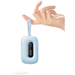 Charmast Mini Power Bank 10000mAh con Cavi Integrati (Rimovibile) 20W Caricatore Portatile Ricarica Rapida USB C Ultra Compatto Powerbank Compatibile con iPhone 15/14/13/12 Huawei(Blu)