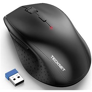 TECKNET Mouse Wireless, 4800 DPI Silenzioso Mouse Senza Fili Ergonomico, 2.4 GHz Ricevitore, 6 Pulsanti, 30 Mesi Durata Batteria, Compatibile con PC, Laptop, Mac, Chromebook