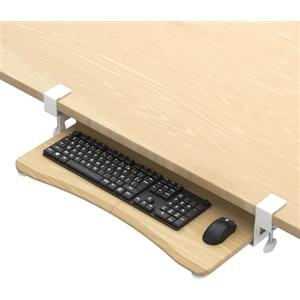suptek Vassoio per Tastiera sotto la Scrivania Estraibile con Morsetto a C Vassoio per Mouse del Computer 650 x 300 mm Cassetto per Computer con Piattaforma Estraibile per Digitazione